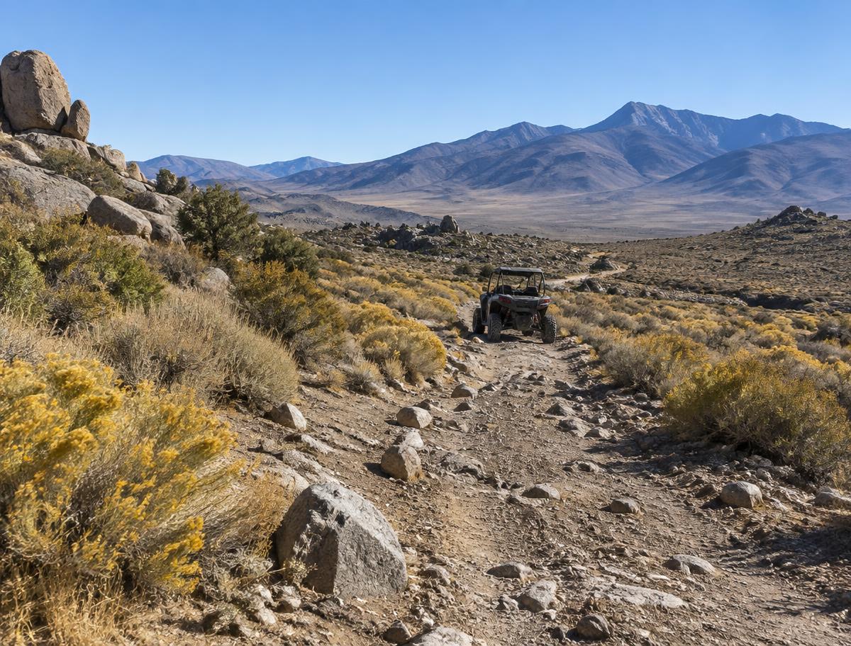 Rocky off-road trail in the California high desert